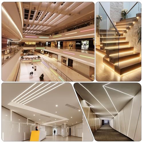 Plaster in Recessed Drywall Led Strip Diffuser Aluminum Channel Profile for LED Strip Trimless Lighting Wall and Ceiling