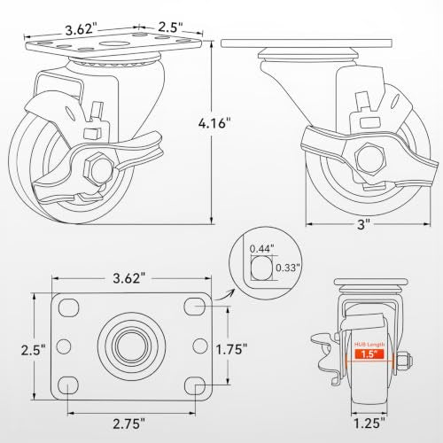 Casters Polyurethane