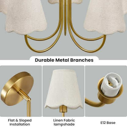 Dining Room Chandelier with Fabric Shades