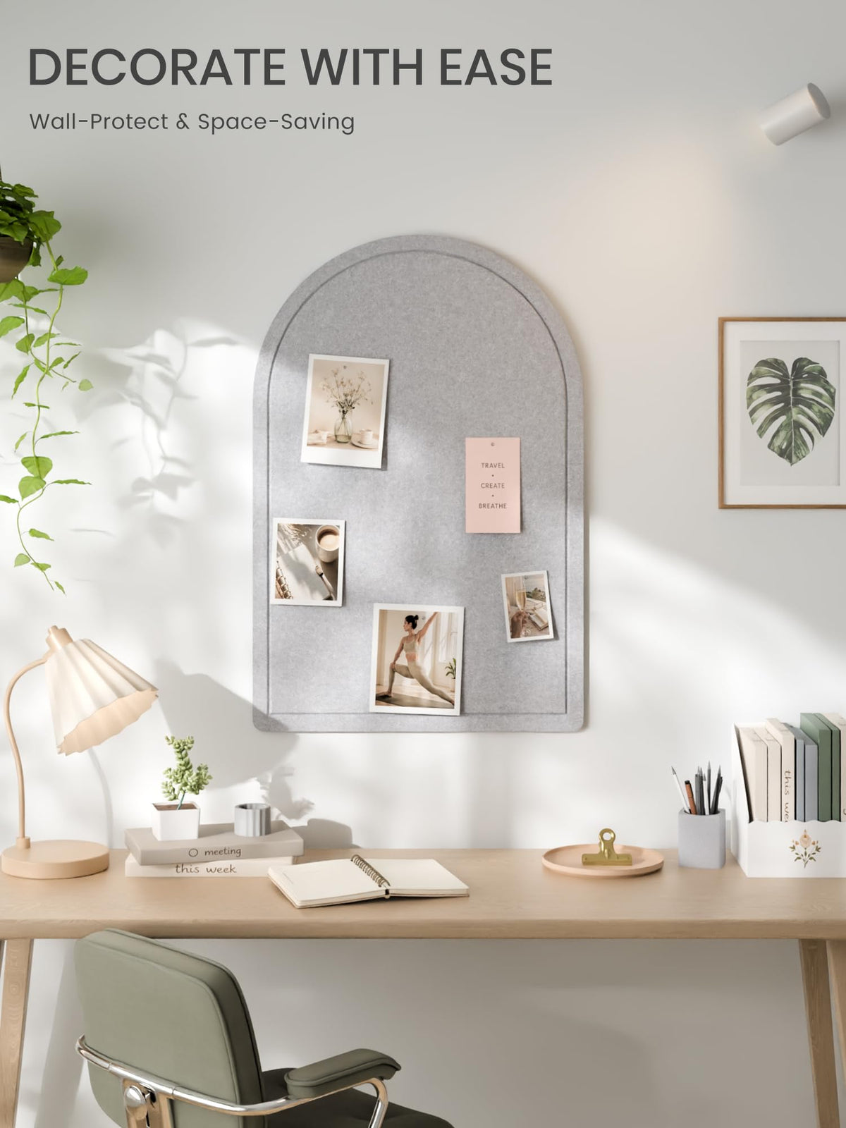 Arched Felt Bulletin Board (Soft Gray)