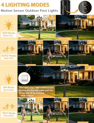 Motion Sensor Outdoor Post Lights