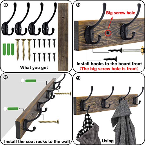 Old Coat Rack 4 Hooks