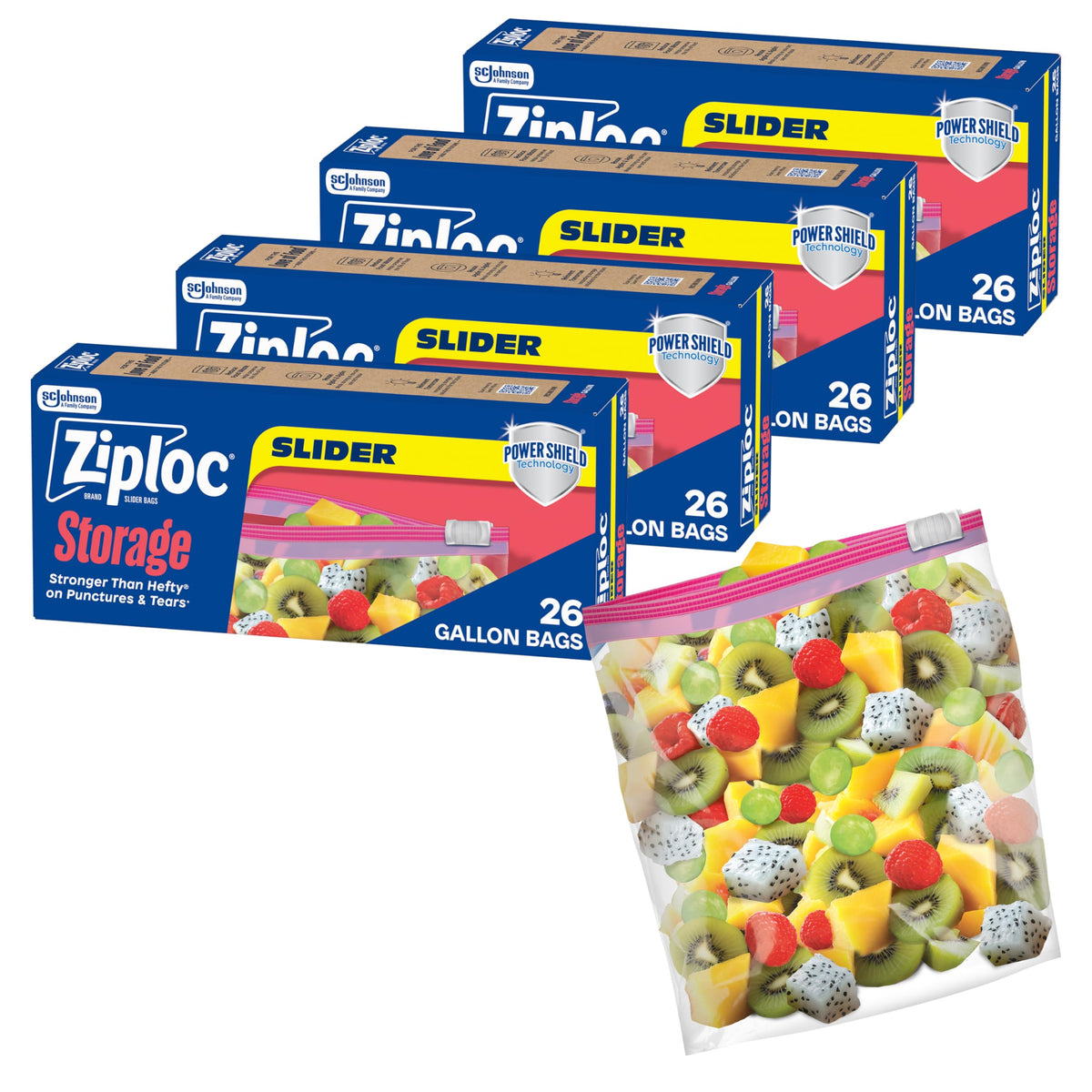 Slider Storage Bags with New Power Shield Technology (104 Count)