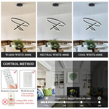 Modern Chandelier LED Dimmable LED Pendant Light for Dining Room Light Fixture