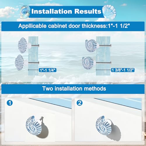 Coastal Cabinet Knobs Set of 12 (Blue)