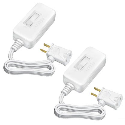 2 Pack Plug in Dimmer Switch Full Range Slide Control Lamp Dimmer (White / 2-Pack)