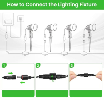 All-in-One LED Low Voltage Landscape Lighting Kit 12W Pathway Lights