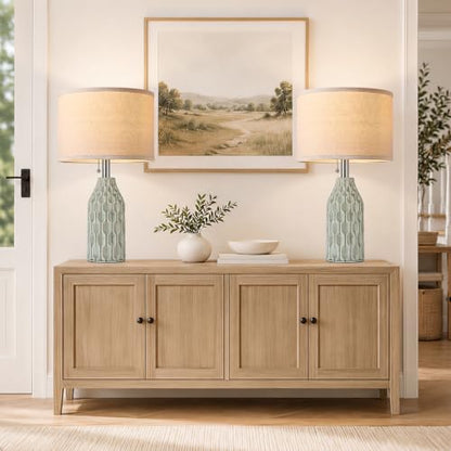 Modern Ceramic Table Lamps Set of 2 for Living Room Bedroom
