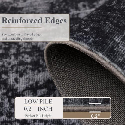 2x8 Runner Rug (Black & Grey / 2' x 8' (Rectangular))