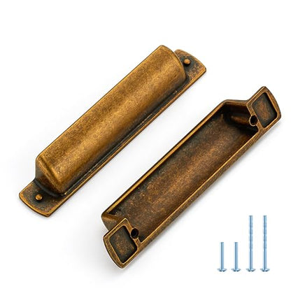 Antique Brass Cabinet Pulls Cabinet Handles (Antique Brass / 3-3/4 inch Hole Center)
