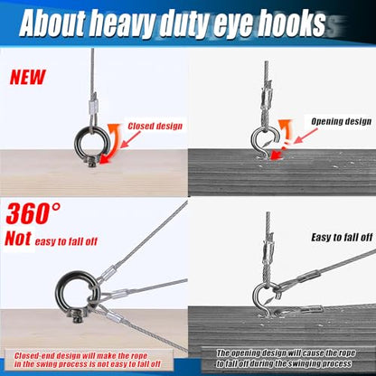 6.3 Inch Heavy Duty Eye Hooks M10 Self Tapping Eyelet Screws for Hammock Stand