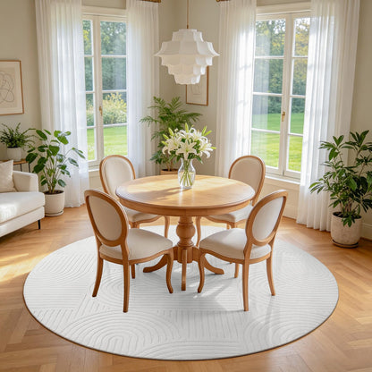 6ft Area Rugs for Living Room (6' (Round) / White)