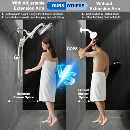 Dual Rainfall Shower Head with Handheld (Starlight)
