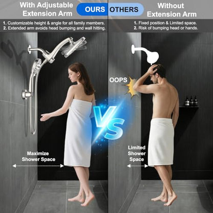 Dual Rainfall Shower Head with Handheld (Starlight)