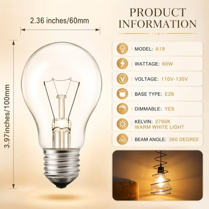 60 Watt Incandescent Light Bulbs