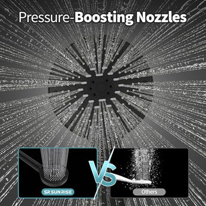 High Pressure Filtered Handheld Shower Head 9 Spray（4 filters） (1.8 Gallon Per Minute+4 Filters / Matte Black)