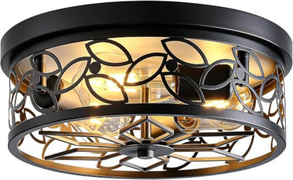12.6" Gold Accent Flush Mount Ceiling Light