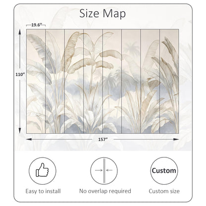 Banana Leaf Wallpaper Peel and Stick Tropical Wall Mural (Sa Mural 16 / 157" x 110")