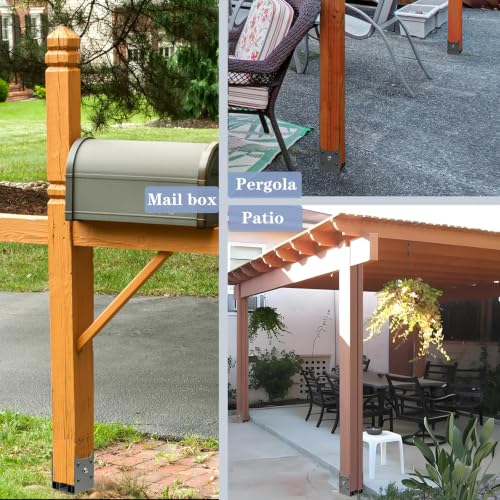 Heavy-Duty U-Shape Post Base for Concrete Deck,Galvanized Steel Post Anchor Bracket Holder for Wood Fence,Patio,Railing,Pergola,Porch