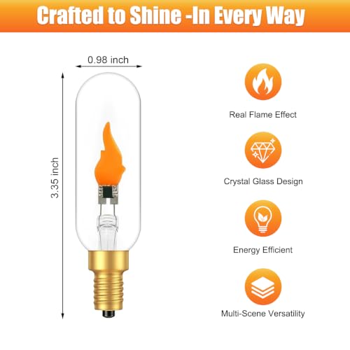 Flame Light Bulb E12 LED Realistic Flickering Fire Candelabra Decor