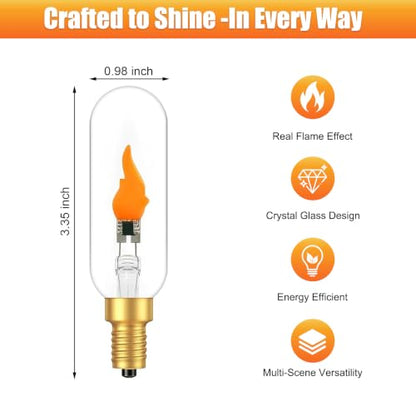 Flame Light Bulb E12 LED Realistic Flickering Fire Candelabra Decor