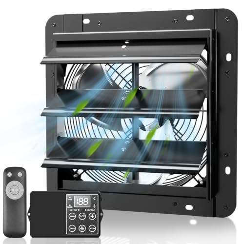 Shutter Exhaust Fan with Thermostat & Smart Speed Remote Control