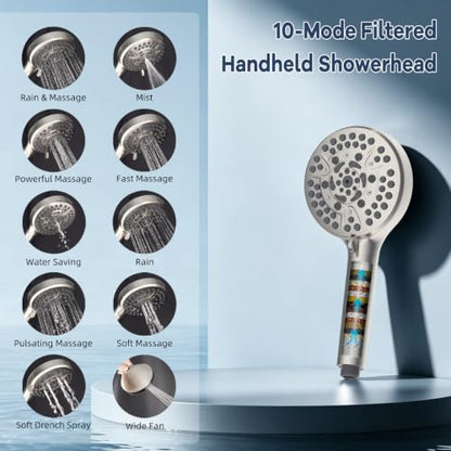 All Metal Showerhead Combo & 10 Mode Filtered Handheld