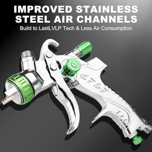 LVLP Air Spray Gun with 10PCS Disposable Mixing Cups & Air Regulator