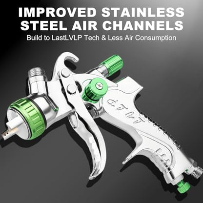 LVLP Air Spray Gun with 10PCS Disposable Mixing Cups & Air Regulator