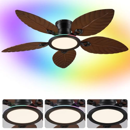 RGB Tropical Ceiling Fans with Lights