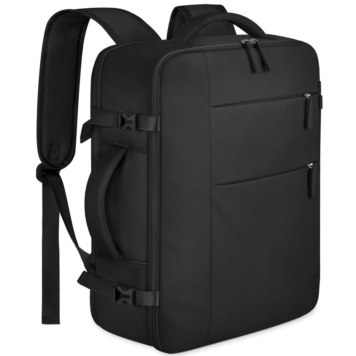 Travel Backpack for Women Men Waterproof Laptop Backpack Airlines Approved Carry On Backpack Bag Computer Bookbag for Business (Black Zipper / 17.3 Inch)