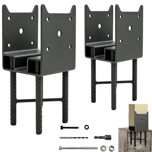 Heavy-Duty U-Shape Post Base for Concrete Deck,Galvanized Steel Post Anchor Bracket Holder for Wood Fence,Patio,Railing,Pergola,Porch