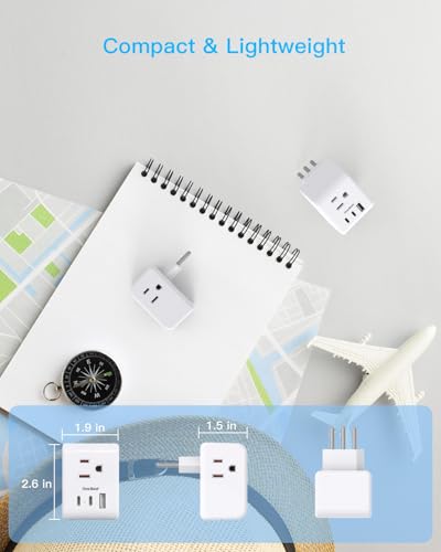 2 Pack International Travel Plug Adapter