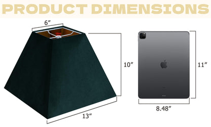 Green Velvet Lamp Shades Set of 2 6"×13"×10" Bell Shade (Green / 6*13*10in)