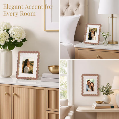 8x10 Scalloped Wavy Metal Picture Frame (Dusty Mauve / 8x10)