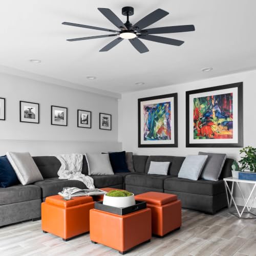 62in Large Black Ceiling Fan (Black SY88-62IN)