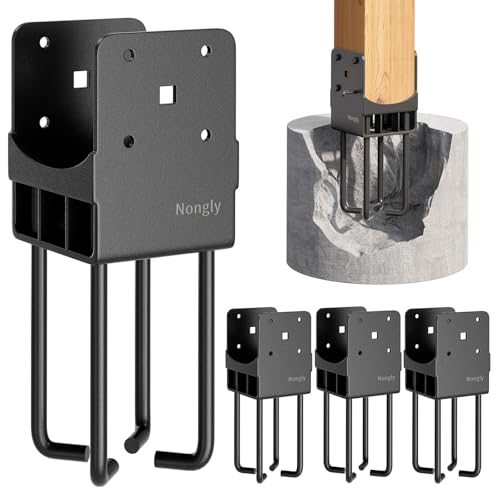 U Shape Post Base with Air Flow Channel Concrete Post Anchor Heavy Duty Stainless Steels 4"x4" (4x4)