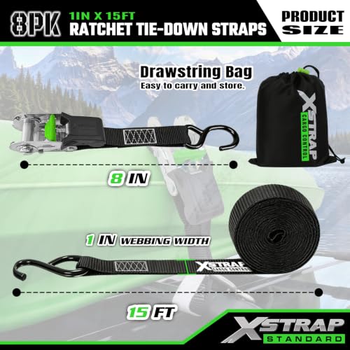 8 Pack Ratchet Tie Down Straps