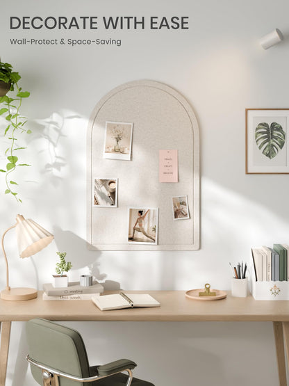 Large Arched Felt Bulletin Board 35.4''×23.6'' (Oatmeal)