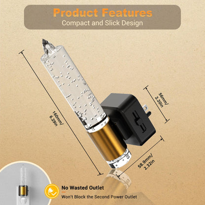 Night Light Flameless Candle Night Lights Plug into Wall (Crystal)