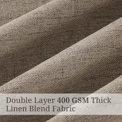 120 Inch Extra Long Dark Flax Pinch Pleat Curtains for Dining Room (Darkflax / 50"W x 120"L (Pack of 2))