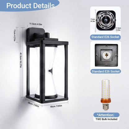 E26 Outdoor wall Light 30W (1/30w/6000k/Black/E26)