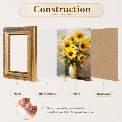 5x8 Vintage Picture Frame (Gold / 5x8 inch)