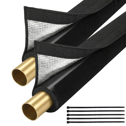 HVAC Pipe Insulation Cover 72"x10.2" AC Line Set Sleeve (Black / 72"X10.2"-2P)