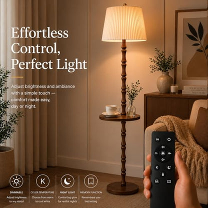 Real Wood Floor Lamp with Built