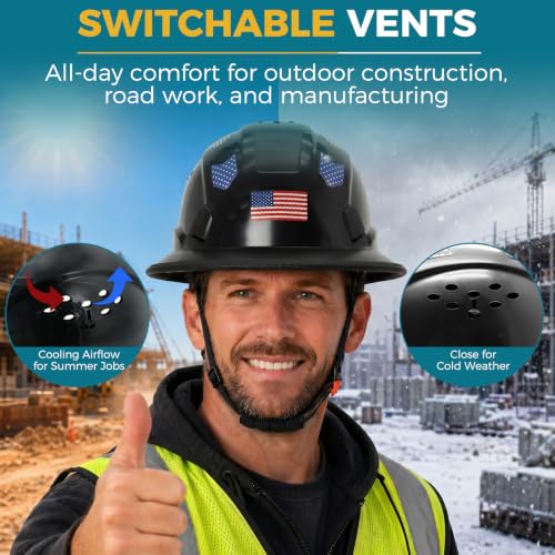 Full Brim Hard Hat Type 2 Class C Safety Helmet with Vents