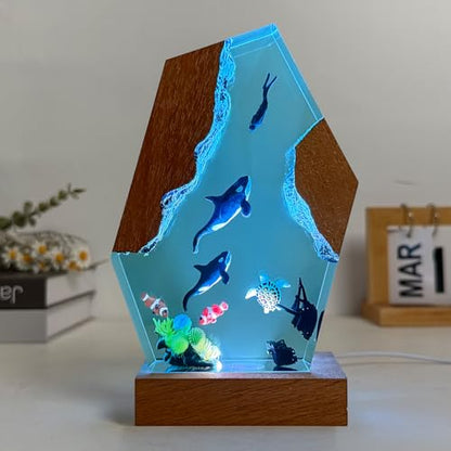 Humpback Whale Ocean Resin Lamp