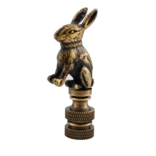 Solid Brass Base Rabbit Lamp Finials 2 Pack