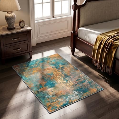Area Rug 2x3 Washable Non Slip Green (Green / 2' x 3' (Rectangular))