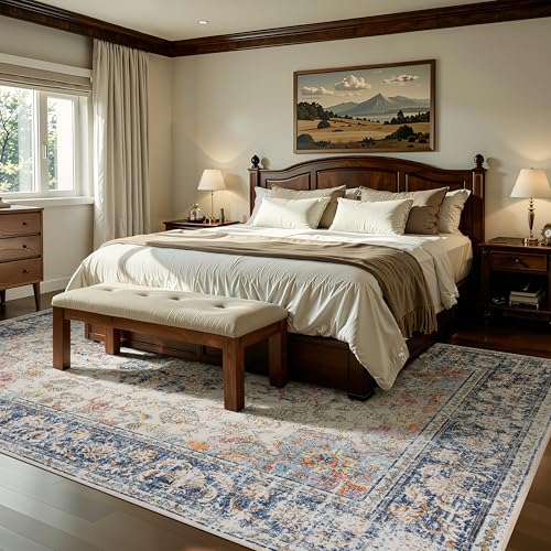 Washable Area Rug 5×7 for Living Room (Navy Brown / 5' x 7' (Rectangular))